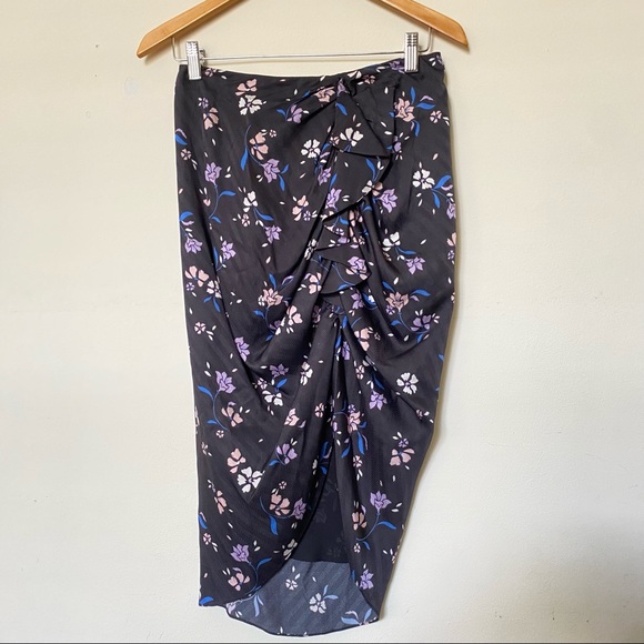 VERONICA BEARD INTERMIX HAZEL DRAPED FLORAL SKIRT - Picture 2 of 9